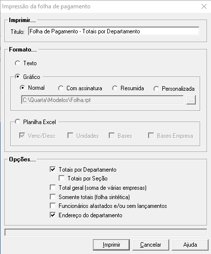 Folha: Departamentos