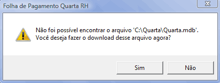 Tela de aviso de atualizao do ndice de JAM